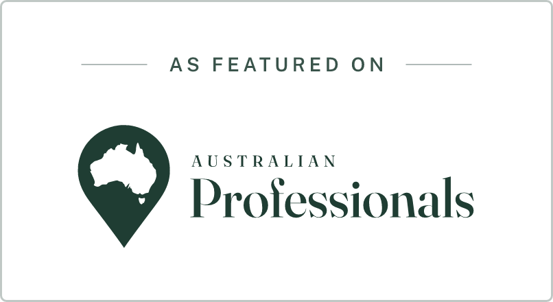 As featured on Australian Professionals — Horizontal, Single colour