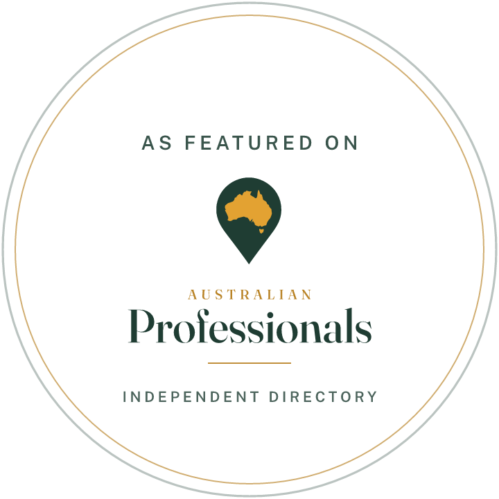As featured on Australian Professionals — Seal, Full colour, white circle